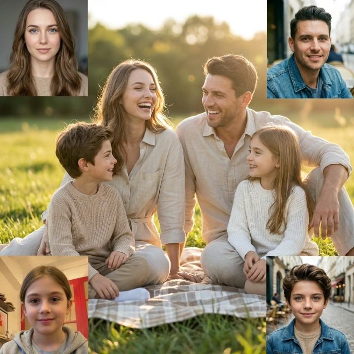 Family photo session generated with the service